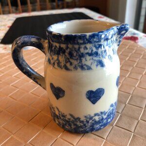 Vintage Roseville Ohio Pitcher with Hearts Friendship Pottery